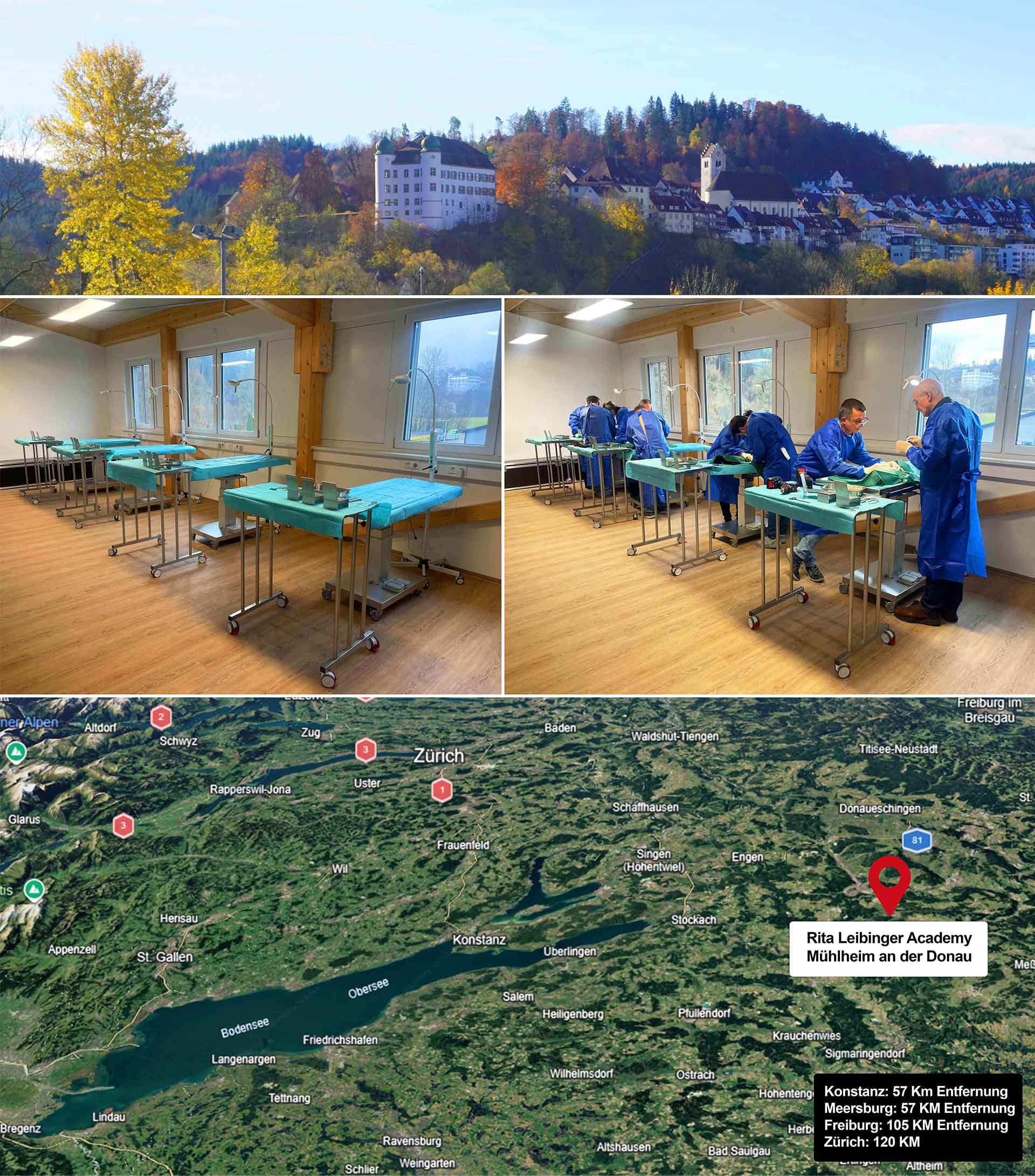 Rita Leibinger Academy in Mühlheim an der Donau Collage v2 mit Legende